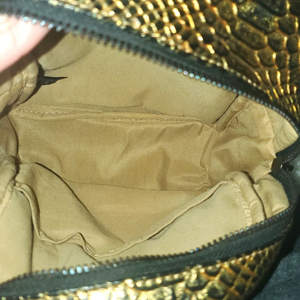 BCBG Paris Gold Snake Print Mini Backpack